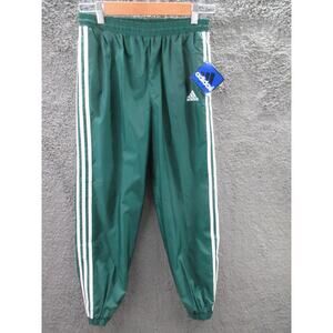 NWT Rare 90s Adidas TEAM Vintage Nylon Lined Green Track Pants Youth Large